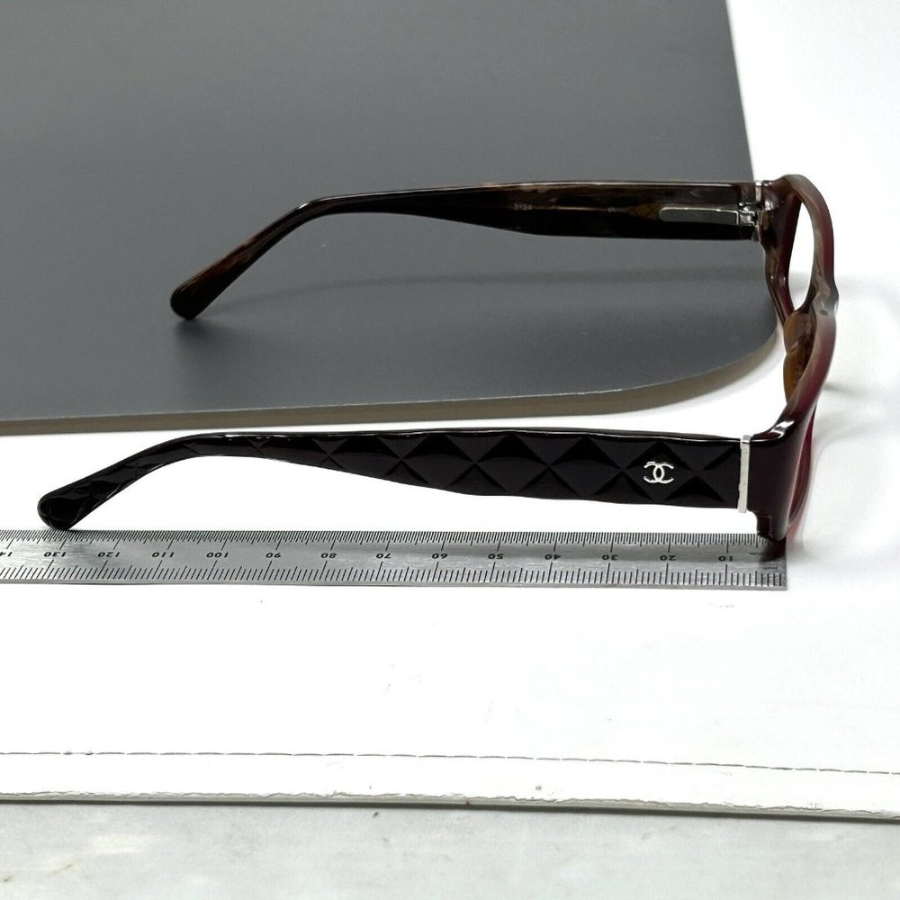 Chanel CH 3124 650 51mm Bordeaux Horn Quilted Cocomark Eyeglasses Frames Only - Picture 10 of 12